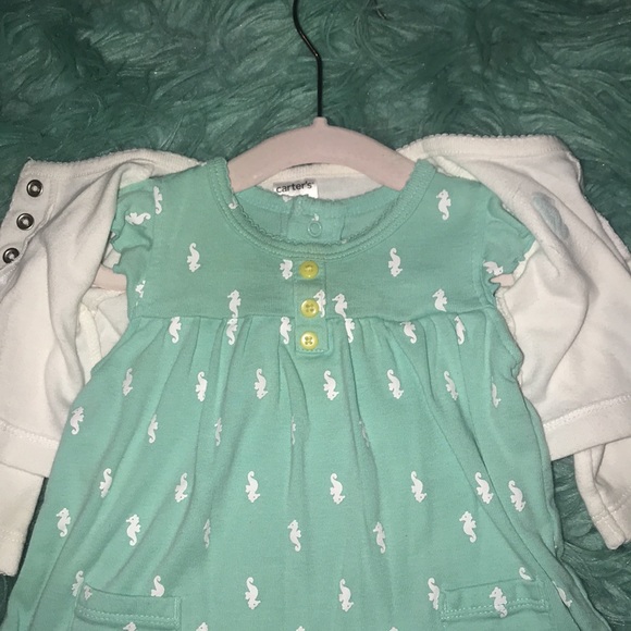 Carters | 3 M | teal & white 2 piece dress - Picture 3 of 9